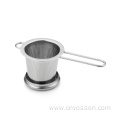 Stainless steel cup shaped tea strainer